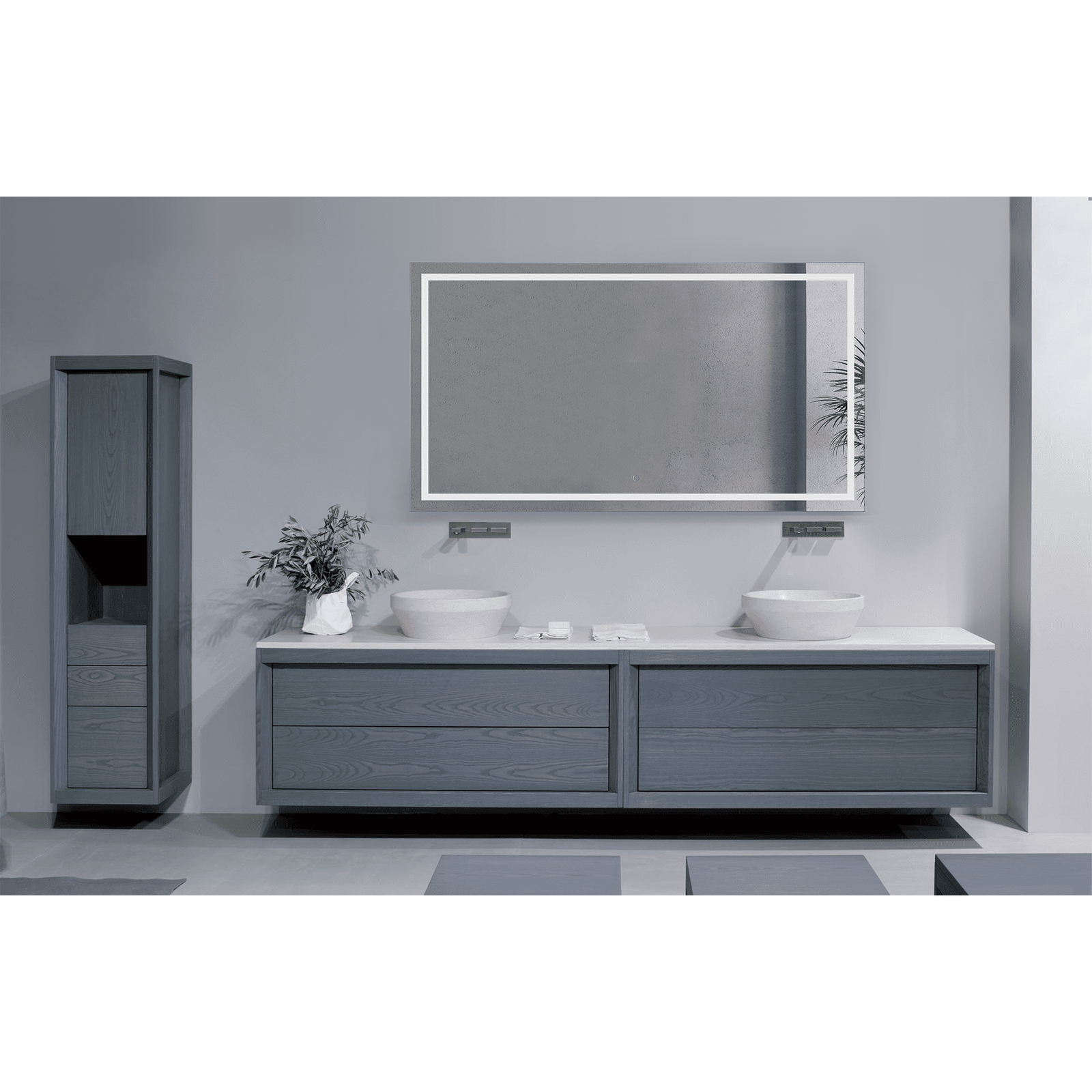 Krugg Icon 66" X 36" LED Bathroom Mirror with Dimmer & Defogger Large Lighted Vanity Mirror ICON6636 - Backyard Provider