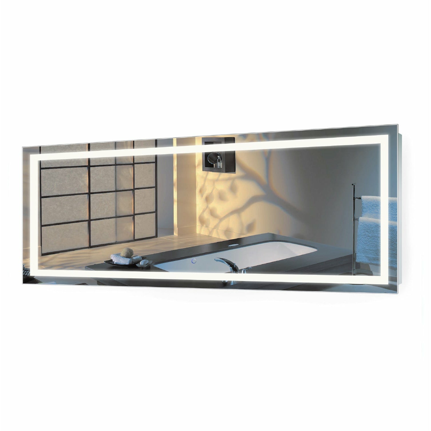 Krugg Icon 72" X 30" LED Bathroom Mirror with Dimmer & Defogger Large Lighted Vanity Mirror ICON7230 - Backyard Provider