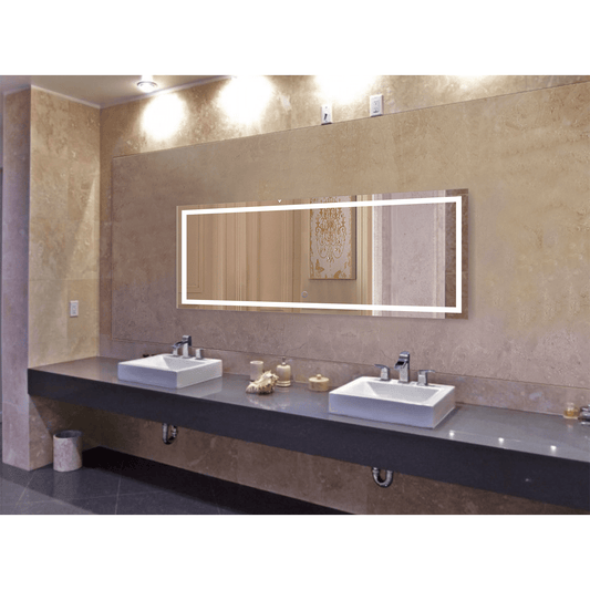 Krugg Icon 72" X 30" LED Bathroom Mirror with Dimmer & Defogger Large Lighted Vanity Mirror ICON7230 - Backyard Provider