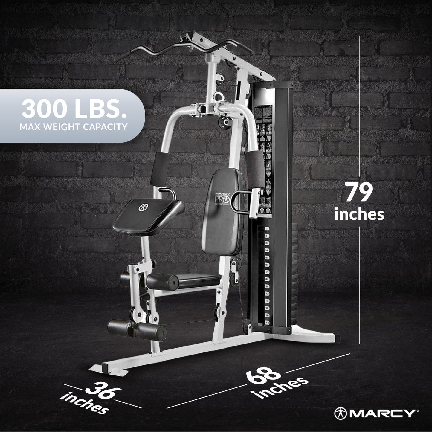 Marcy Dual-Functioning Upper Lower Body Fitness Workout 150-Pound Stack Home Gym - 84824