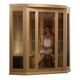 Maxxus 3-Person Corner Low EMF Under 8MG FAR Infrared Sauna Canadian Hemlock