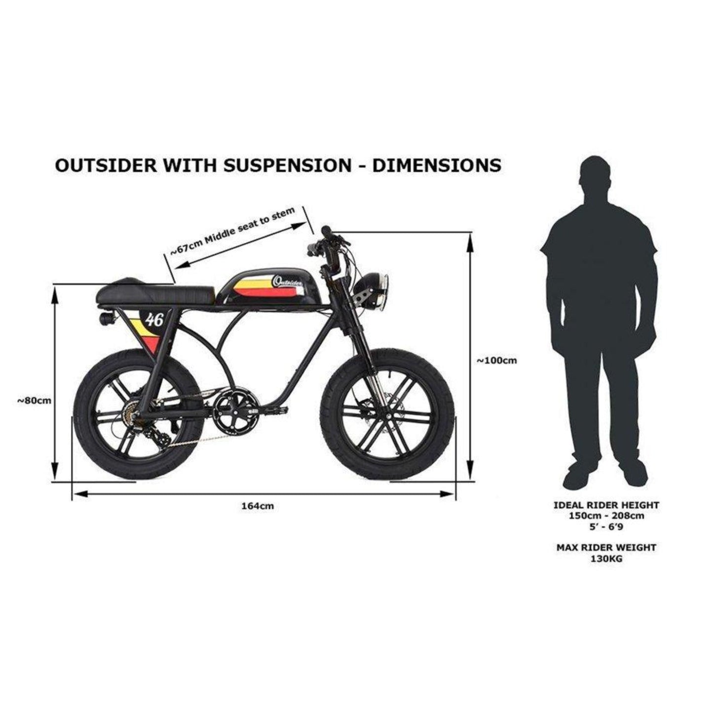 Michael Blast 750W Outsider Fat Tire Electric Bike - EB-OUT750W-BK
