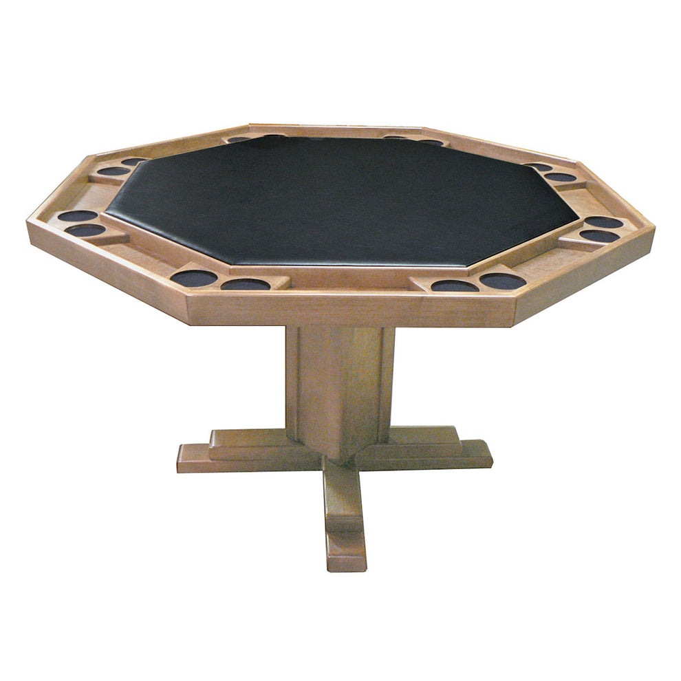 Kestell 57" Octagon Custom Poker Card Table Oak Wood - 86