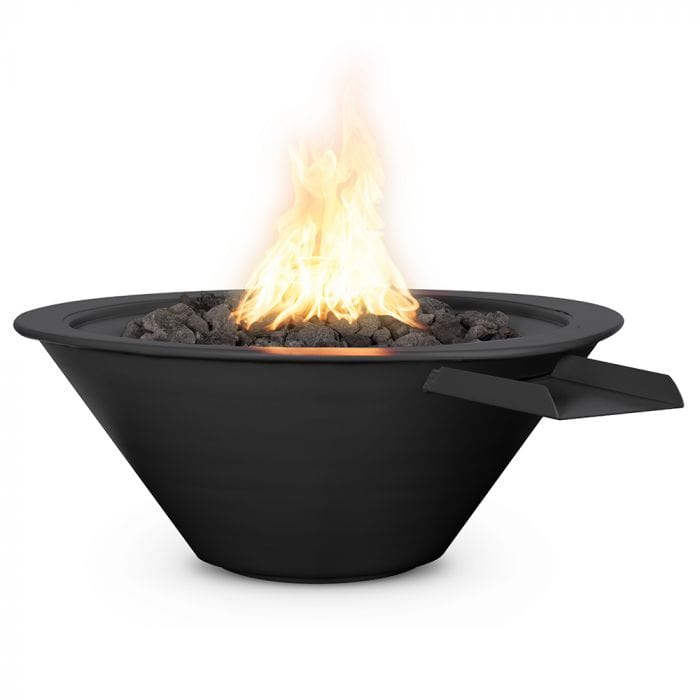 The Outdoor Plus OPT-RPCFW Cazo Powder Coated Fire and Water Bowl, Match Lit