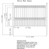 Aleko Steel Fence Paris Style 8 x 5 Ft - FENCEPAR-AP