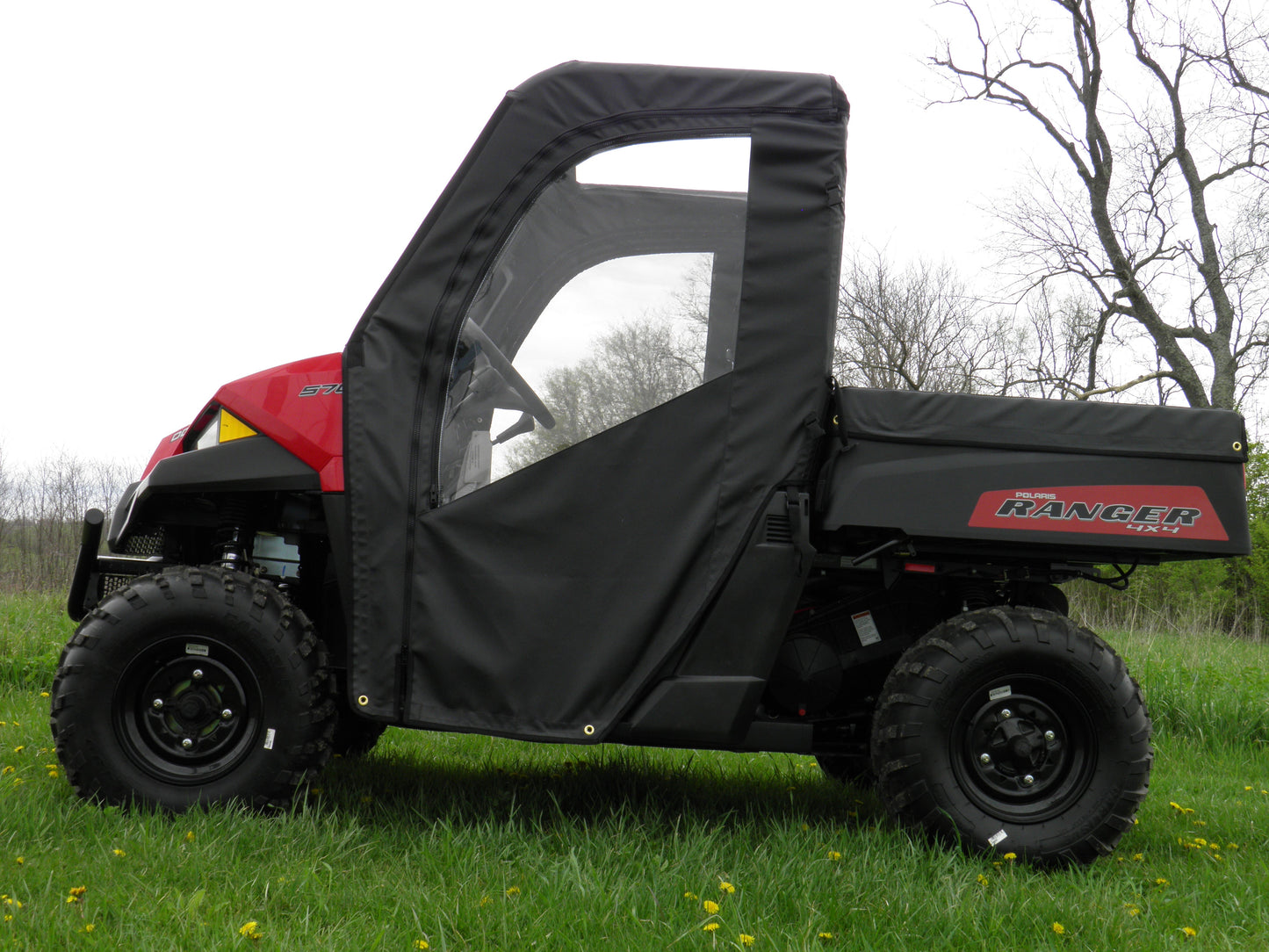 3 Star UTV Polaris Mid-Size 570 Ranger 2-Seater - Door/Rear Window Combo - POLM57-DRF-BLK