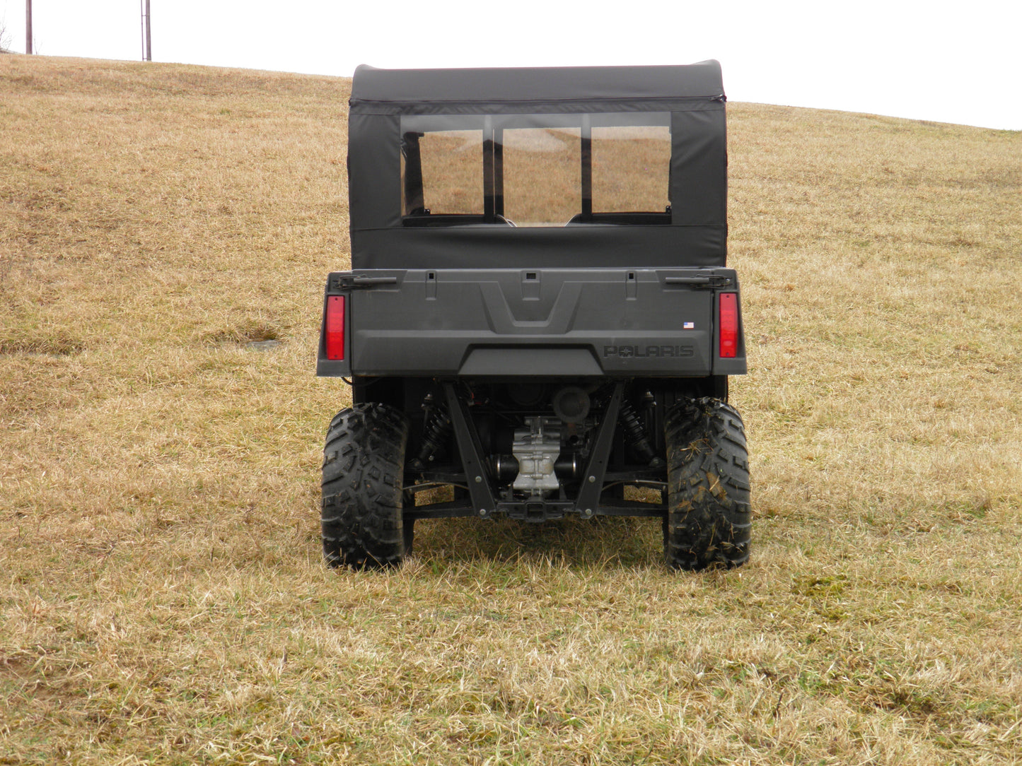 3 Star UTV Polaris Ranger Crew 570 Mid Size - 4 Passenger - Full Cab Enclosure with Vinyl Windshield - POLC57-FCE-BLK