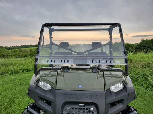 3 Star UTV Polaris Ranger Full-Size Crew 570 - 6 Passenger - 2 Pc Windshield w/Clamp and Vent Options - POLCR0-GX2-CLR
