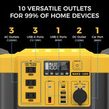 LIPOWER Portable Power Station 1200W LiFePO4 Battery MARS-1000 PRO