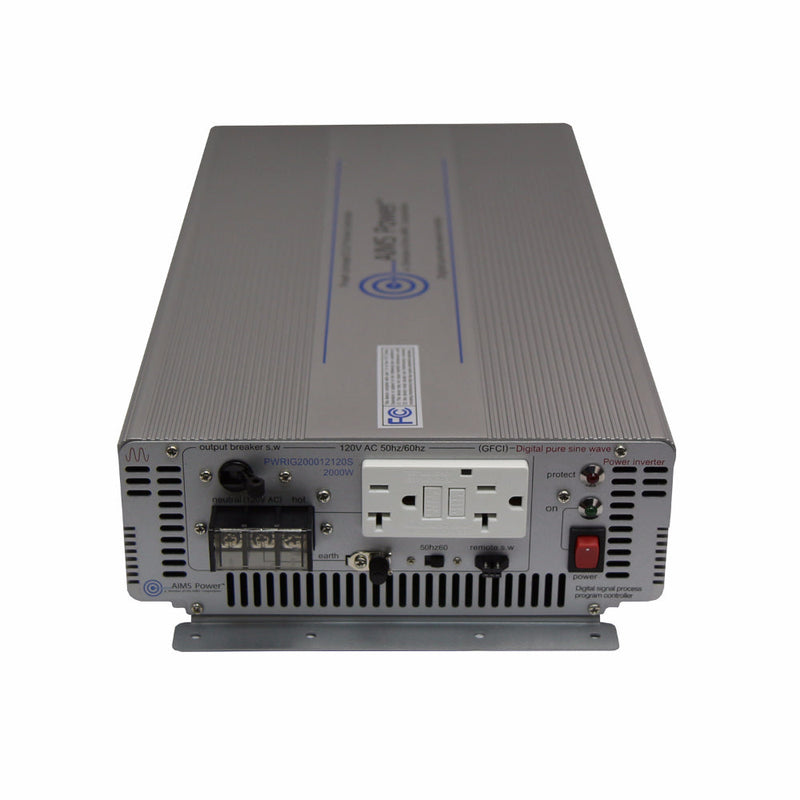 Aims Power 2000 Watt Pure Sine Power Inverter - Industrial Grade