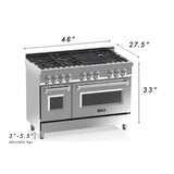 ZLINE 48 in. Professional Gas Burner/Electric Oven Stainless Steel 6.0 cu.ft. 7 Range - Black Matte, RA-BLM-48