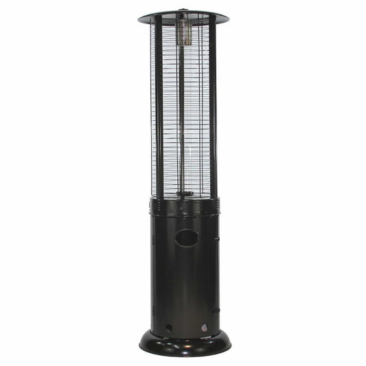 RADtec Ellipse Flame 78-Inch Tall Black Propane Patio Heater with Clear Glass 80-LLP-PT-HTR