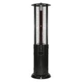 RADtec Ellipse Flame 78-Inch Tall Black Propane Patio Heater with Ruby Glass 80-ELL-FLM-HT