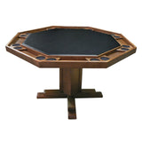 Kestell 52" Octagon Custom Poker Card Table Oak Wood - 98