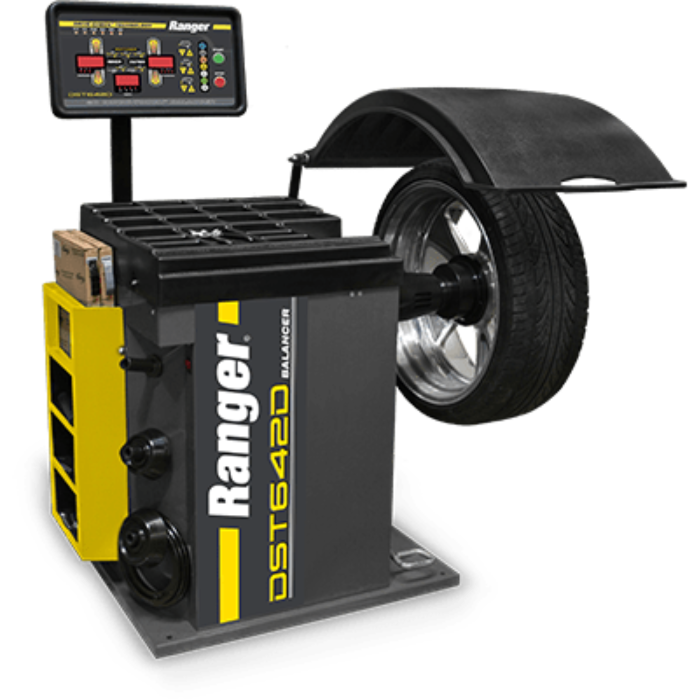 Ranger DST642D 2-D Quick-Touch Wheel Balancer Drive-Check 36mm Shaft Gray-Yellow - 5140153