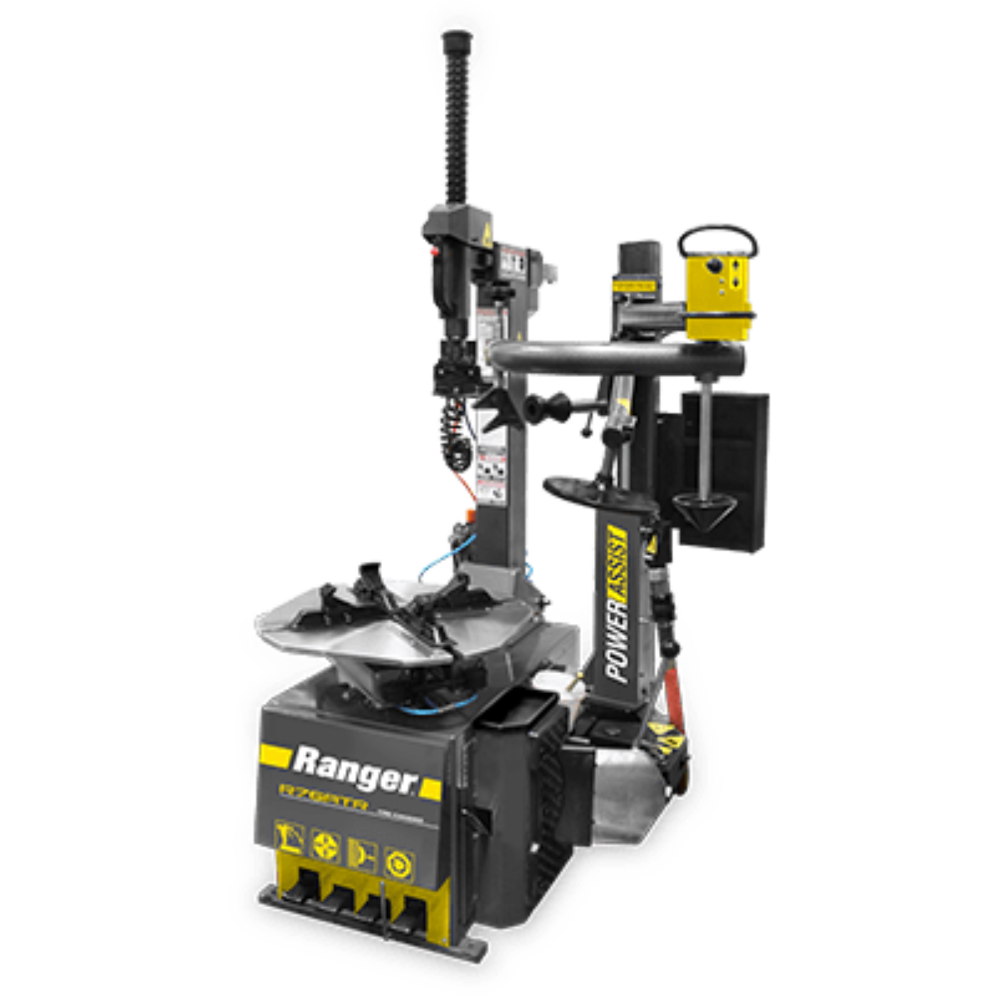 Ranger R76ATR Tilt Back Tire Changer Right-Tower Single Assist 30" Capacity Gray-Yellow - 5140140
