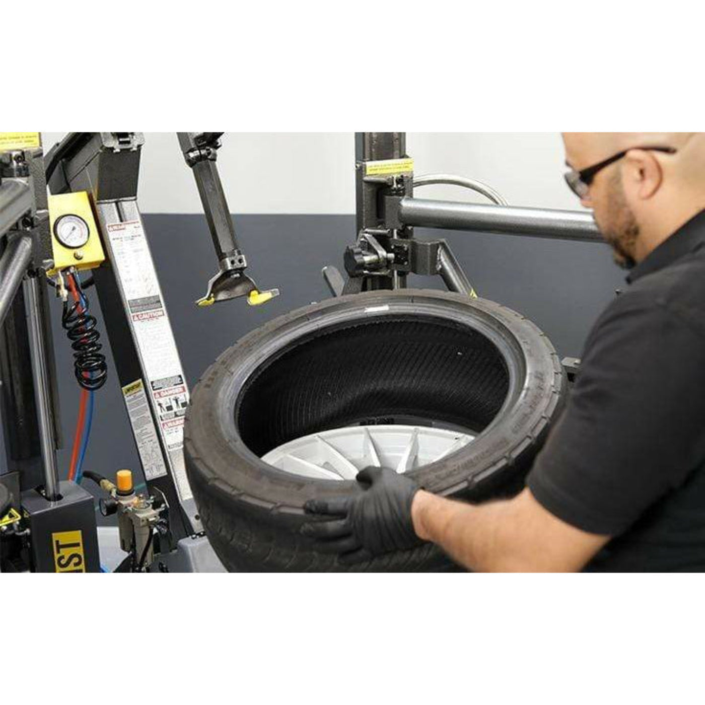 Ranger R80EX Tilt Back Tire Changer Dual-Tower Assist 34" Clamping Capacity Gray-Yellow - 5140139
