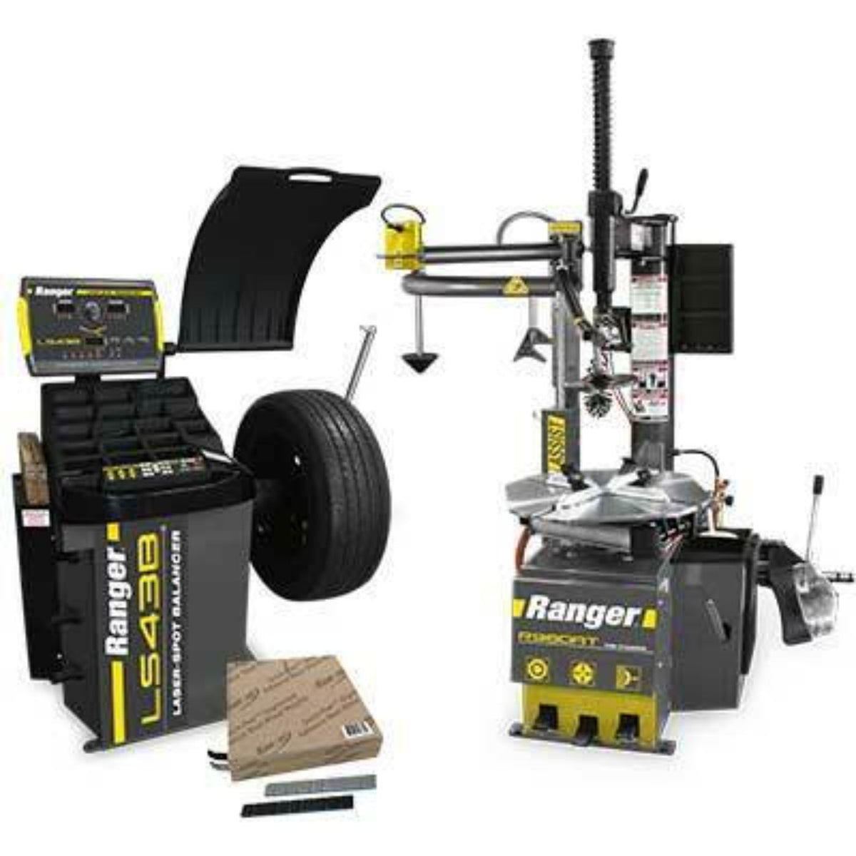 Ranger R980AT Tire Changer + LS43B Wheel Balancer + Tape Wheel Weights / Combo Black and Silver 1400pcs - 5140126