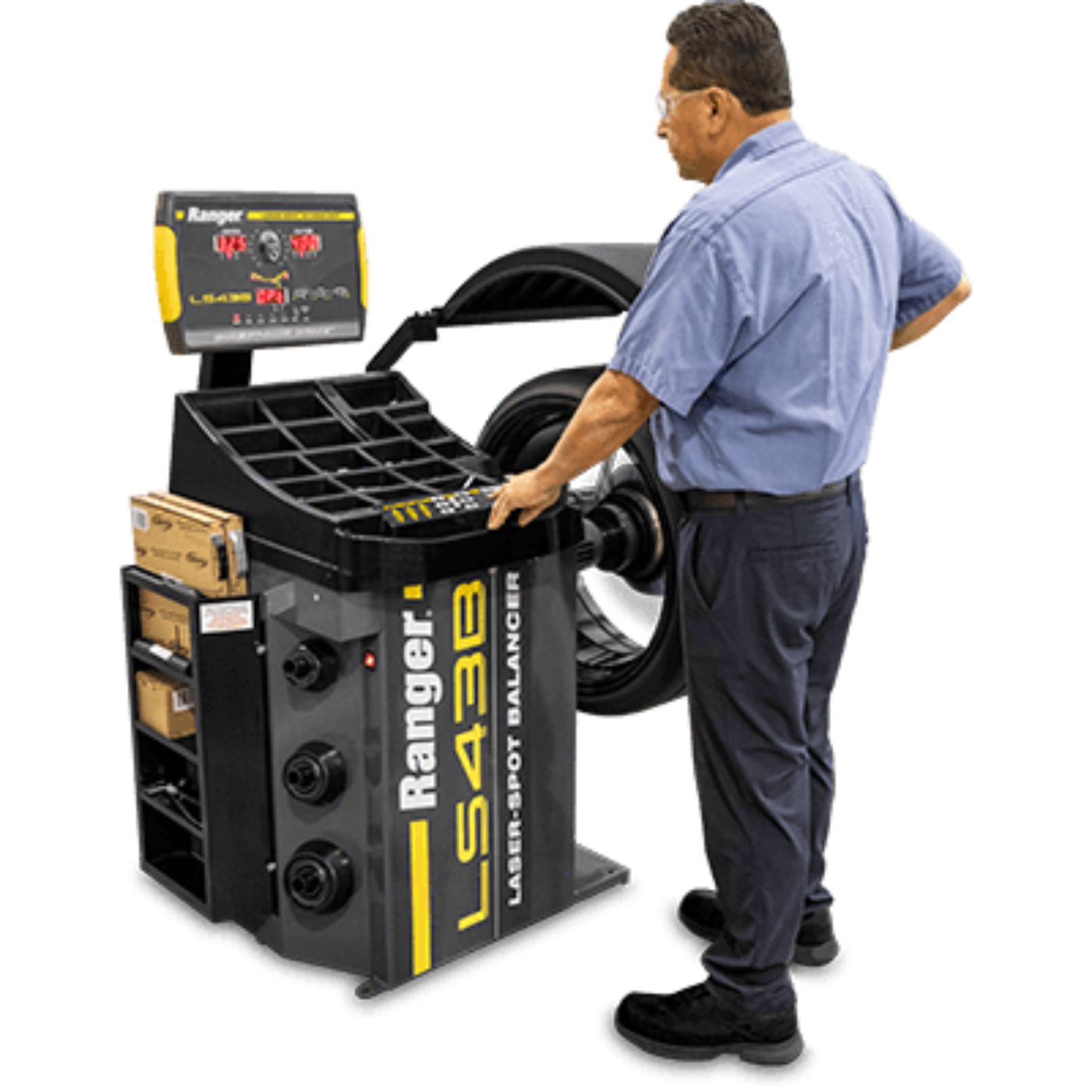 Ranger R980AT Tire Changer + LS43B Wheel Balancer + Tape Wheel Weights / Combo Black and Silver 1400pcs - 5140126