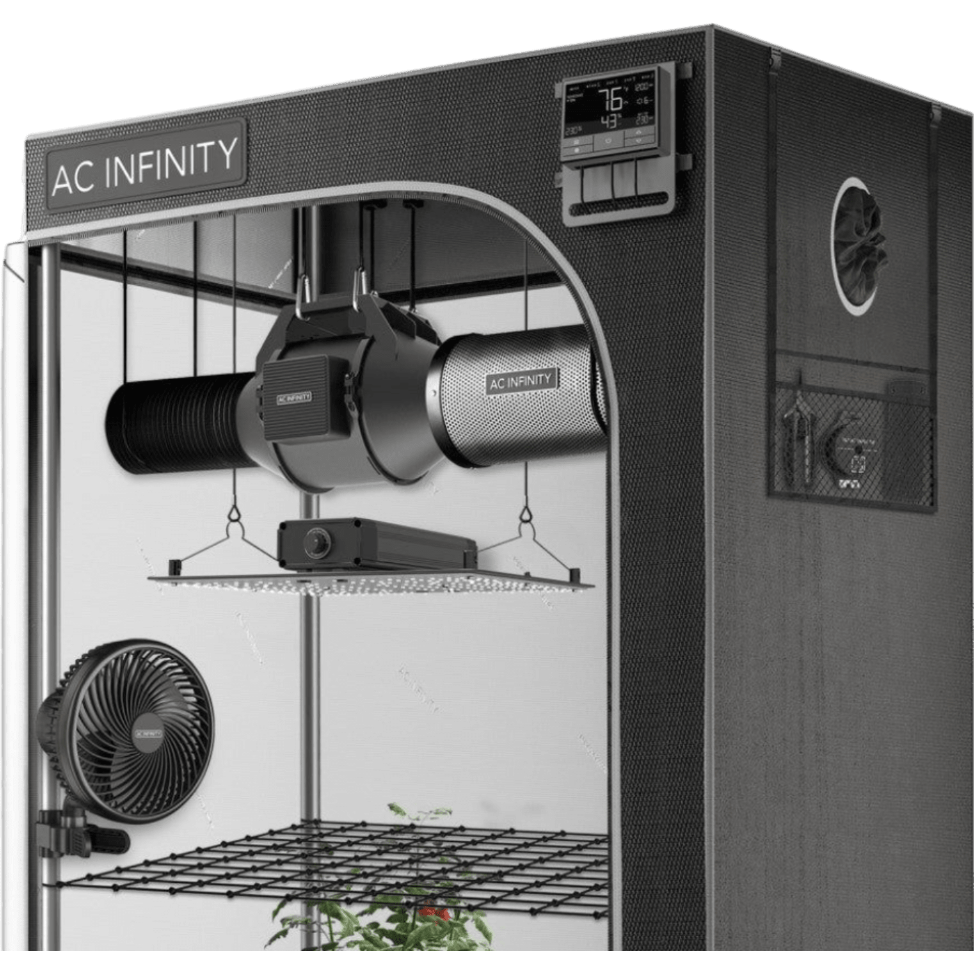 AC Infinity ADVANCE Grow Tent System 2' x 2' | 1-Plant Kit | Integrated Smart Controls To Automate Ventilation, Circulation, Full Spectrum LED Grow Light AC-PKB22