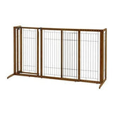 Deluxe Freestanding Dog Pen And Gate By Richell- Wood Finish- 94189