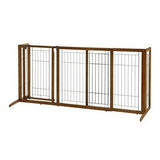 Deluxe Freestanding Dog Pen And Gate By Richell- Wood Finish- 94189