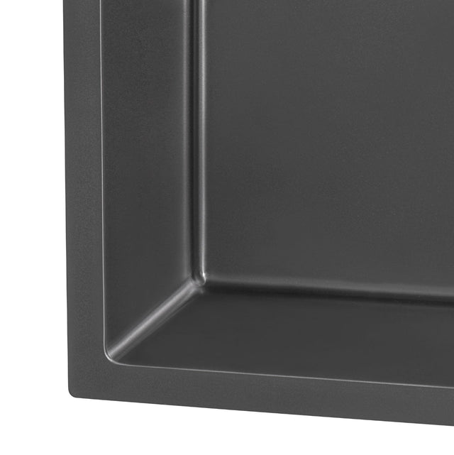 Ruvati Terraza 27-inch Undermount Gunmetal Black Stainless Steel Kitchen Sink 16 Gauge Single Bowl RVH6127BL