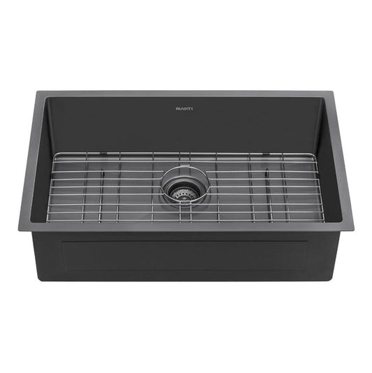 Ruvati Terraza 27-inch Undermount Gunmetal Black Stainless Steel Kitchen Sink 16 Gauge Single Bowl RVH6127BL