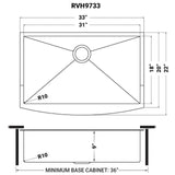 Ruvati Terraza 30-inch Apron-Front Farmhouse Kitchen Sink in Gunmetal Black Matte Stainless Steel Single Bowl Model - RVH9660BL