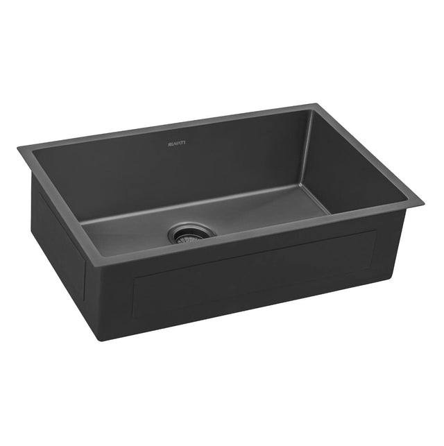 Ruvati Terraza 33-inch Undermount Gunmetal Black Stainless Steel Kitchen Sink 16 Gauge Single Bowl - RVH6433BL