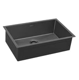 Ruvati Terraza 33-inch Undermount Gunmetal Black Stainless Steel Kitchen Sink 16 Gauge Single Bowl - RVH6433BL