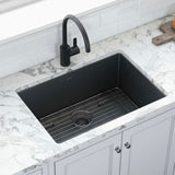 Ruvati Terraza 33-inch Undermount Gunmetal Black Stainless Steel Kitchen Sink 16 Gauge Single Bowl - RVH6433BL