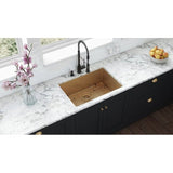 Ruvati Terraza 30-inch Undermount Satin Brass Matte Gold Stainless Steel Kitchen Sink 16 Gauge Single Bowl - RVH6300GG