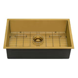 Ruvati Terraza 30-inch Undermount Satin Brass Matte Gold Stainless Steel Kitchen Sink 16 Gauge Single Bowl - RVH6300GG