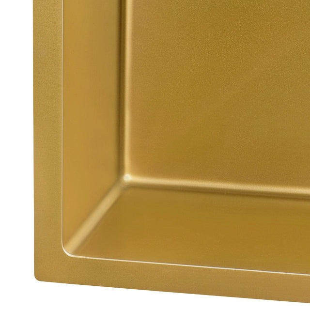 Ruvati Terraza 30-inch Undermount Satin Brass Matte Gold Stainless Steel Kitchen Sink 16 Gauge Single Bowl - RVH6300GG