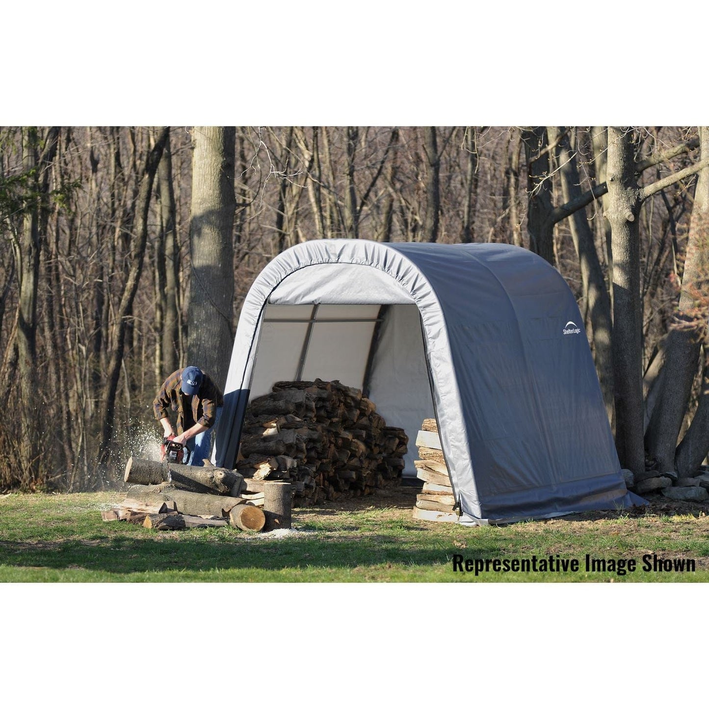 ShelterLogic | ShelterCoat 10 x 8 ft. Wind and Snow Rated Garage Round Gray STD - 77803