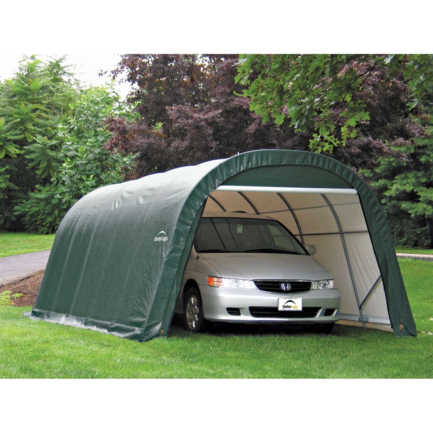 ShelterLogic | ShelterCoat 12 x 24 x 8 ft. Wind and Snow Rated Garage Round Green STD