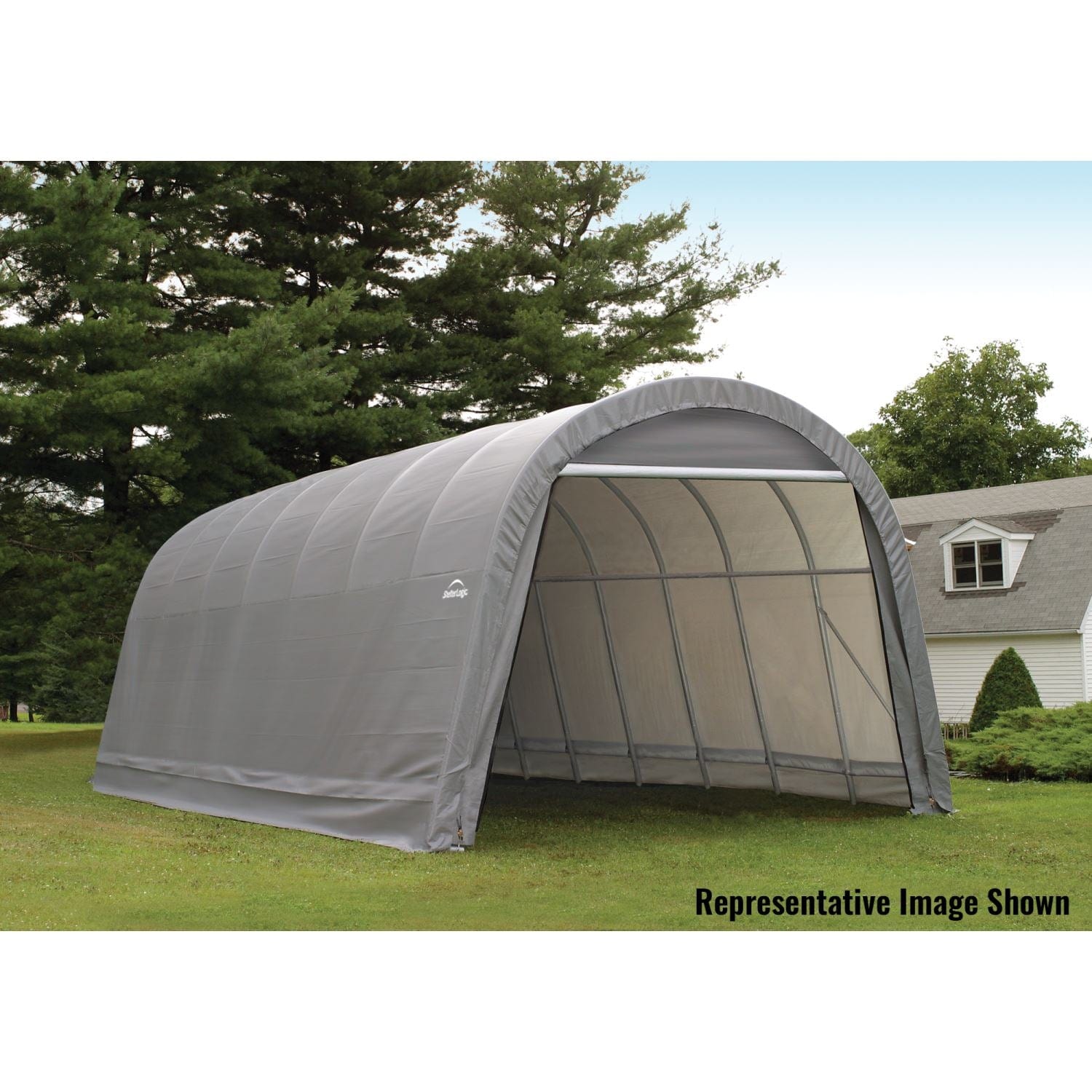 ShelterLogic | ShelterCoat 15 x 20 ft. Wind and Snow Rated Garage Round Gray STD