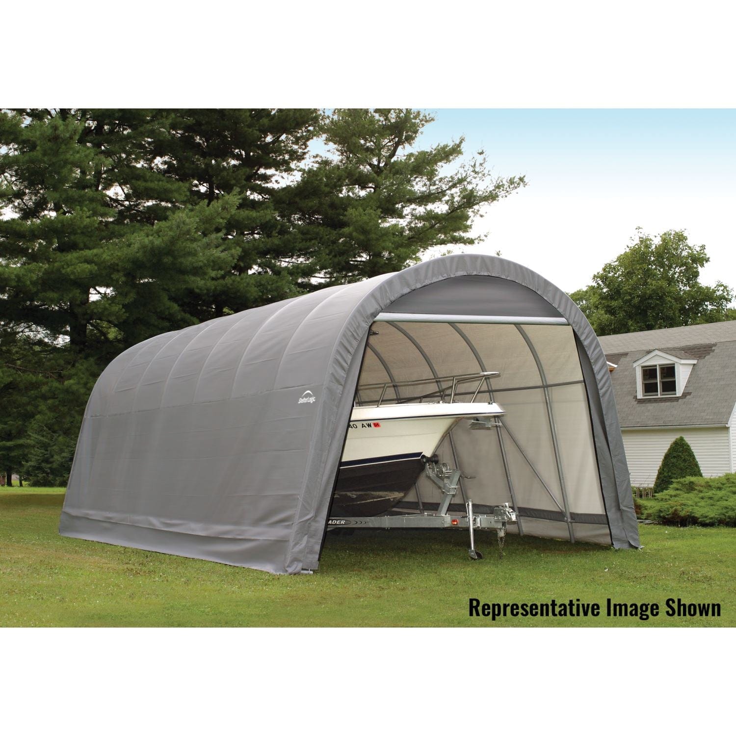 ShelterLogic | ShelterCoat 15 x 20 ft. Wind and Snow Rated Garage Round Gray STD