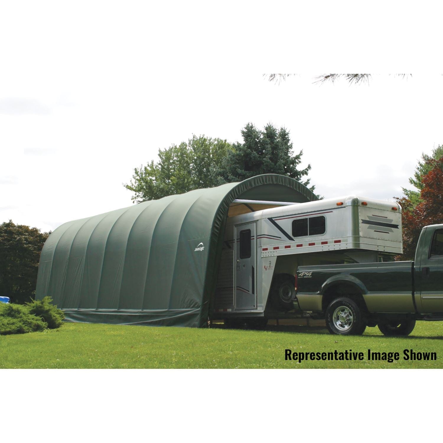 ShelterLogic | ShelterCoat 15 x 20 ft. Wind and Snow Rated Garage Round Green STD