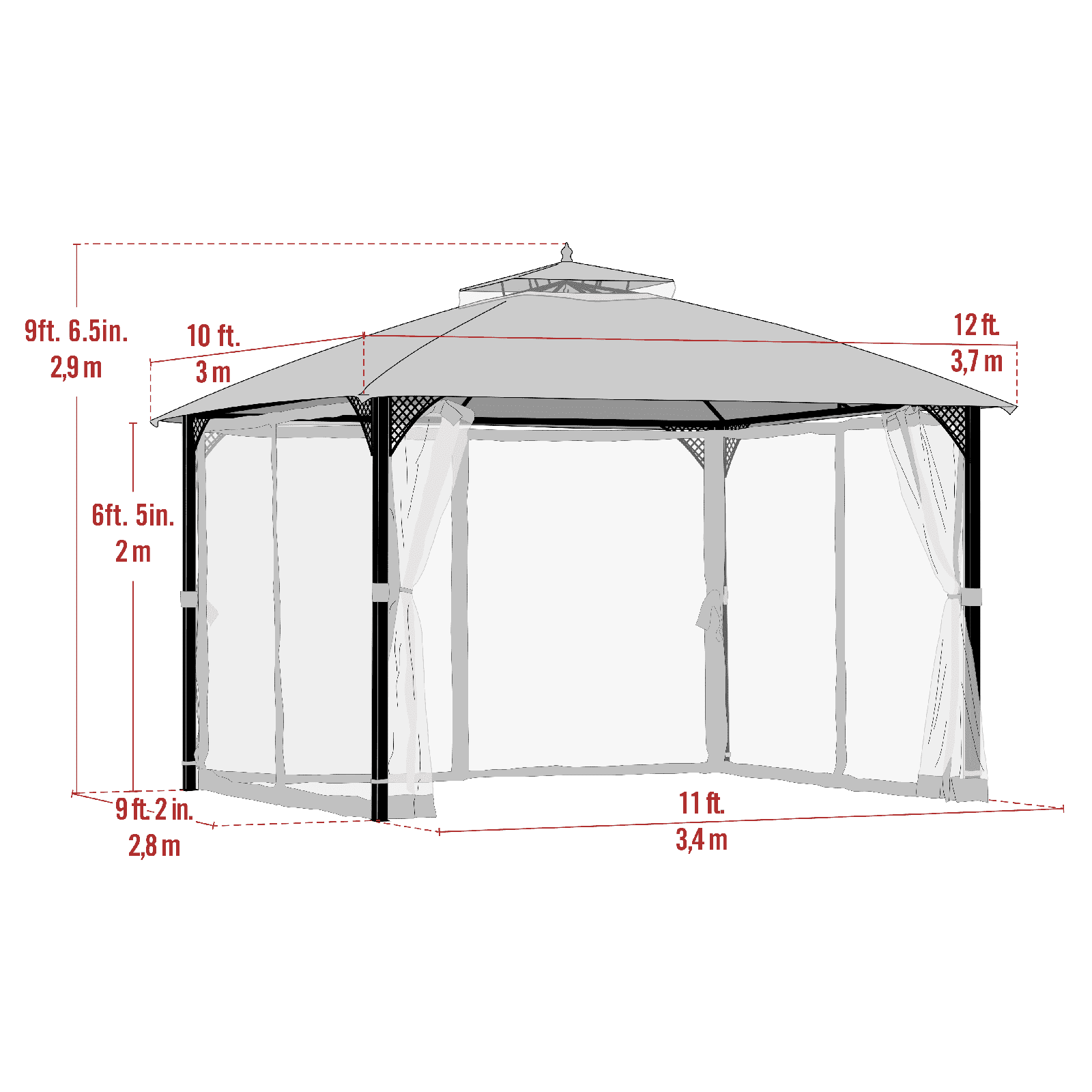 ShelterLogic | Cypress Gazebo 10x12 Bronze