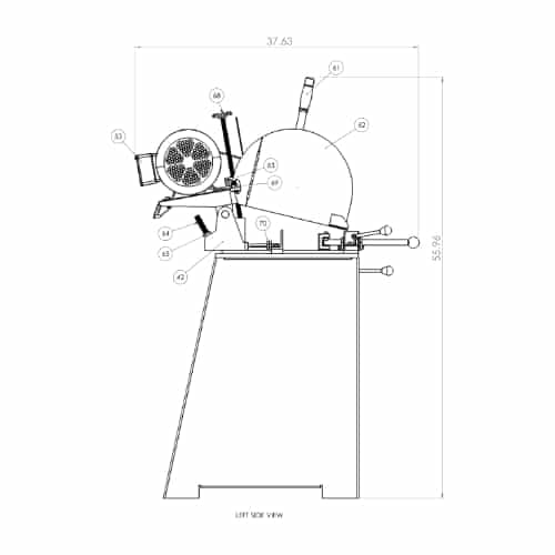 Kalamazoo Industries 14 Inch Industrial Abrasive Mitre Chop Saw 1ph - KM14