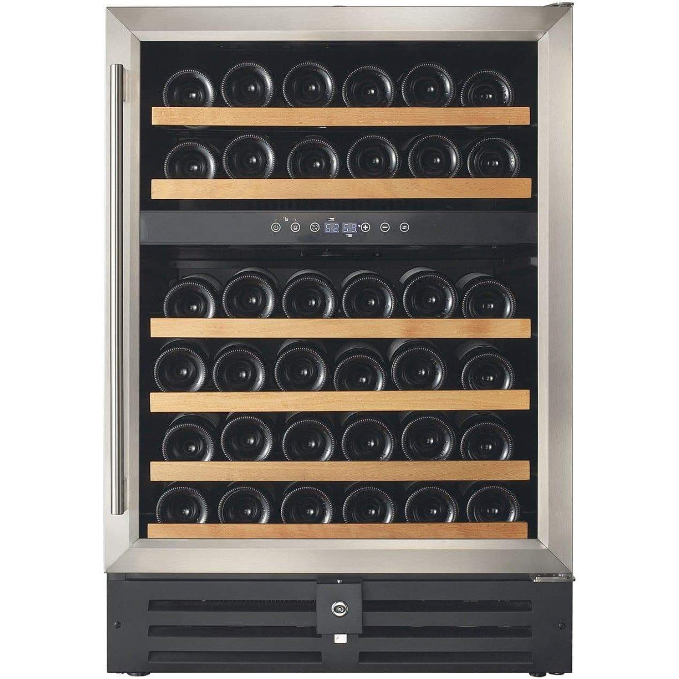 Smith and Hanks 46 Bottle Dual Zone Wine Cooler, Stainless Steel Door Trim - RW145DR