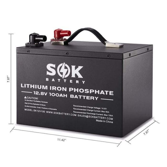 SOK Battery [100Ah] 12V LiFePO4 Deep Cycle Battery | Lithium Solar Battery | Choose Model - Backyard Provider