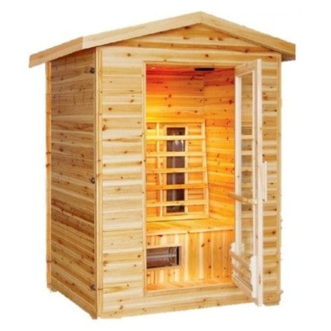 SunRay Burlington Outdoor 2 Person Far Infrared Sauna with Ceramic Heater - HL200D - Backyard Provider