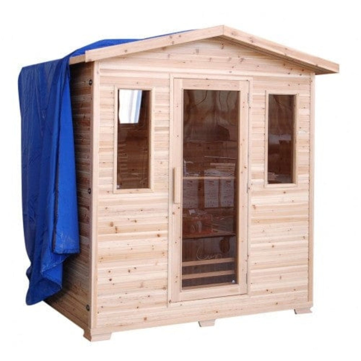 SunRay Grandby Outdoor 3 Person Far Infrared Sauna with Ceramic Heater - HL300D - Backyard Provider