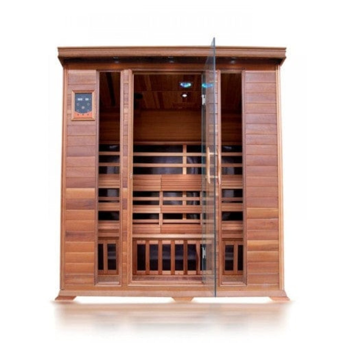 SunRay Sequoia Indoor 4 Person Far Infrared Sauna with Carbon Heater - HL400K - Backyard Provider