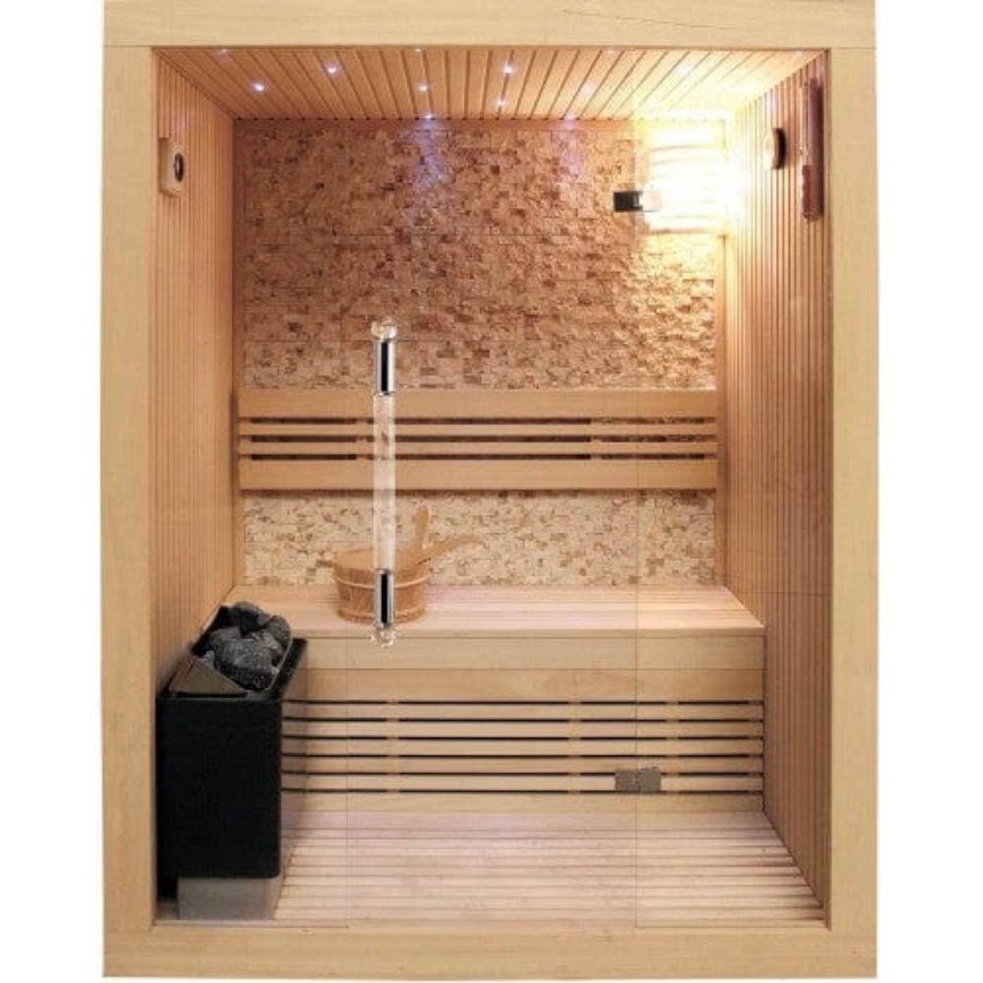 SunRay Rockledge Indoor 2 Person Traditional Steam Sauna - 200LX - Backyard Provider