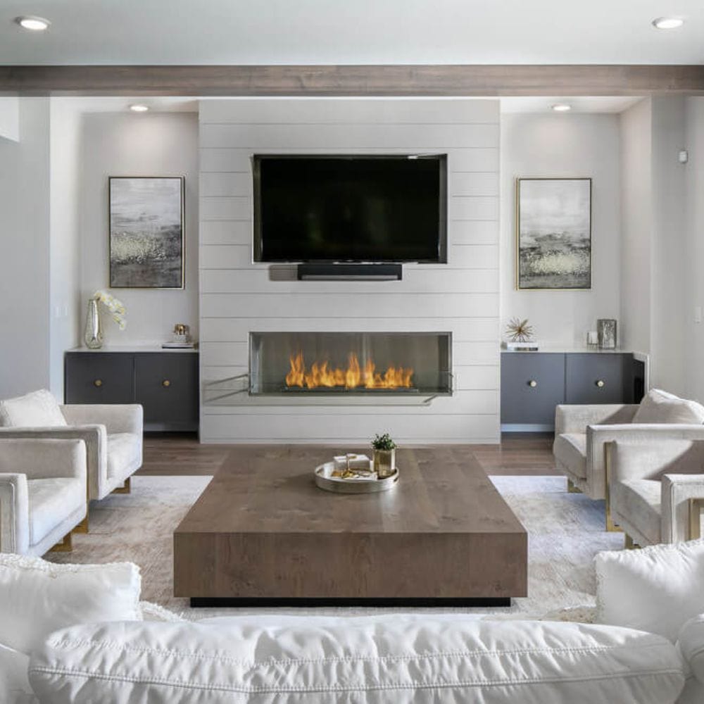 The Bio Flame 72-Inch Firebox SS - Built-in Ethanol Fireplace