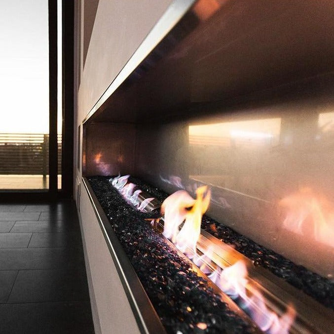 The Bio Flame 72-Inch Firebox SS - Built-in Ethanol Fireplace